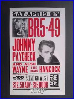 Johnny Paycheck HATCH SHOW PRINT BR5-49 RARE Nashville 1997 Concert Poster BR549