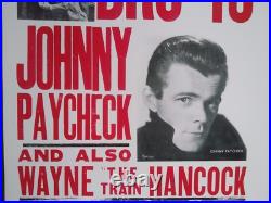 Johnny Paycheck HATCH SHOW PRINT BR5-49 RARE Nashville 1997 Concert Poster BR549