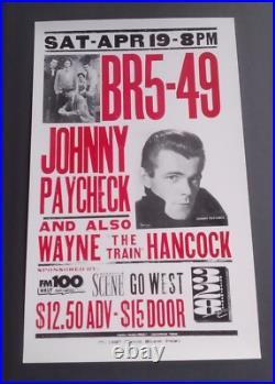 Johnny Paycheck HATCH SHOW PRINT BR5-49 RARE Nashville 1997 Concert Poster BR549