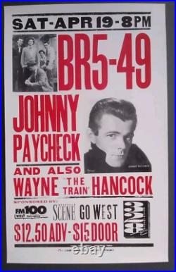 Johnny Paycheck HATCH SHOW PRINT BR5-49 RARE Nashville 1997 Concert Poster BR549