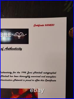 Joni Mitchell Autographed Concert Poster COA Include Joni Mitchell Signed Poster