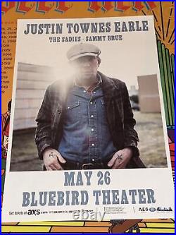 Justin Townes Earle The Sadies Original Concert Poster Bluebird Denver Colorado