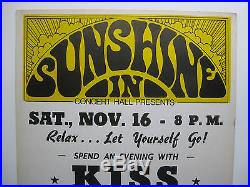 KISS 1974 CONCERT POSTER From ASBURY PARK NJ ULTRA RARE EARLY 22x14 POSTER