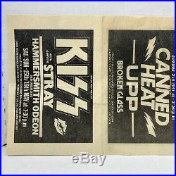 KISS Canned Heat Odeon Roundhouse Original UK Concert Flyer VG creases 1976 RARE
