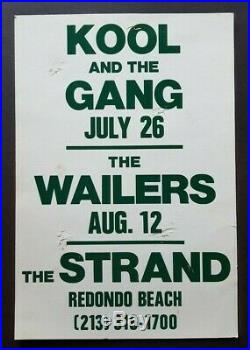 KOOL AND THE GANG/THE WAILERS Original Promo Concert Poster 80s R&B Soul Reggae