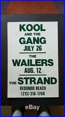 KOOL AND THE GANG/THE WAILERS Original Promo Concert Poster 80s R&B Soul Reggae
