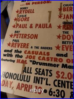 KPOI Hawaiian Concert Poster Series #1 Original Print Chuck Berry and Others VG