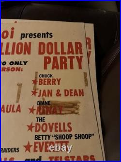 KPOI Hawaiian Concert Poster Series #1 Original Print Chuck Berry and Others VG