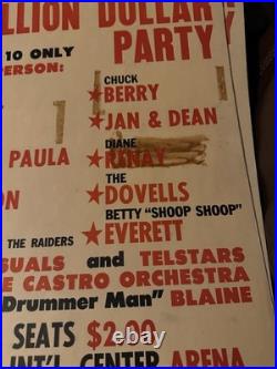 KPOI Hawaiian Concert Poster Series #1 Original Print Chuck Berry and Others VG