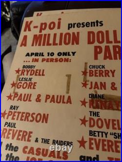 KPOI Hawaiian Concert Poster Series #1 Original Print Chuck Berry and Others VG