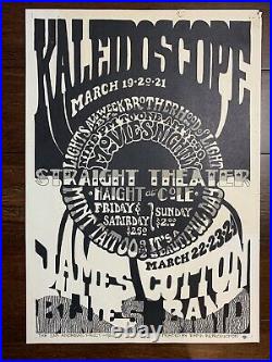 Kaleidoscope James Cotton Straight Theater Bill Graham Era Concert Poster 1968