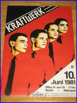 Kraftwerk Vintage Concert Poster 1981 Berlin Metropol Mensch Maschine Original