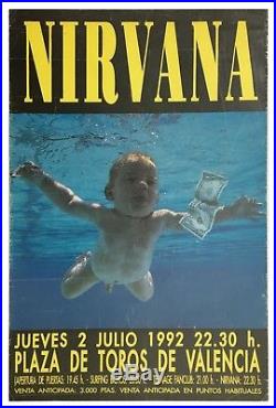 Kurt Cobain Nirvana 1992 Valencia Concert Poster (Spain)