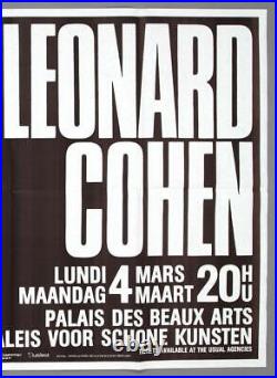 LEONARD COHEN rare original Brussels 1985 concert poster VARIOUS POSITIONS