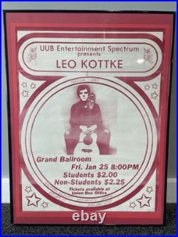 LEO KOTTKE Vintage Original 70s Concert Poster Rock and Roll Folk Bob Dylan RARE