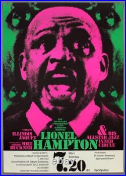 LIONEL HAMPTON Illinois Jacquet rare original Berlin 1971 jazz concert poster