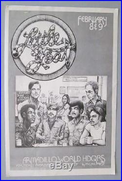 Little Feat Austin 1973 Original Concert Poster Armadillo Rare