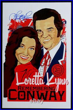 LORETTA LYNN Concert Poster SIGNED AUTOGRAPH Conway Twitty with PSA/DNA COA
