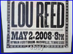 LOU REED 2008 Hatch Show Print Nashville RYMAN Concert Poster