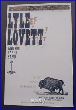 LYLE LOVETT &HIS LARGE BAND Hatch Show Print Nashville RYMAN 2005 Concert Poster