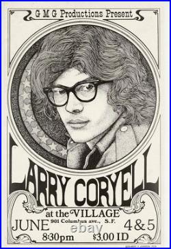 Larry Coryell 1973 Original Jazz Concert Poster 11x17 San Francisco Fusion XL13