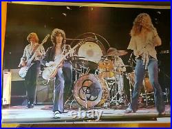 Led Zeppelin 1976 Live Concert Shot Jimmy Page Robert Plant Vintage Nos Poster