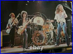 Led Zeppelin 1976 Live Concert Shot Jimmy Page Robert Plant Vintage Nos Poster