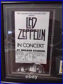 Led Zeppelin 1980 Concert Poster & Last Ticket John Bonham LETTER COA un signed