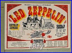 Led Zeppelin Concert Poster For Earl's Court In England In 1975 $500