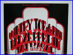 Led Zeppelin Country Joe Taj Mahal Original 1969 Concert Poster / Randy Tuten
