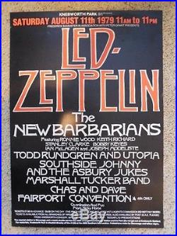 Led Zeppelin Original Concert Music Poster Knebworth Park 1979