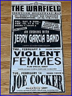 Likely Unique Jerry Garcia Band Original Concert Poster Display for the Warfield