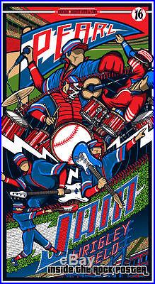 Limited Edition Pearl Jam 2016 Wrigley Field Concert Poster Brad Klausen Cubs