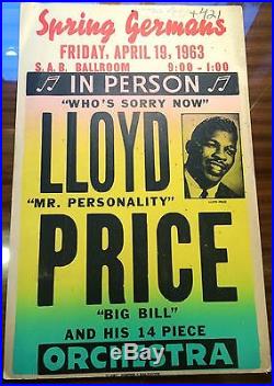 Lloyd Price 1963 ORIGINAL 1963 Boxing Style Concert Poster