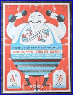 Lollapalooza 2012 Strong Man Poster, Chicago RHCP Black Keys Jack White 18x24