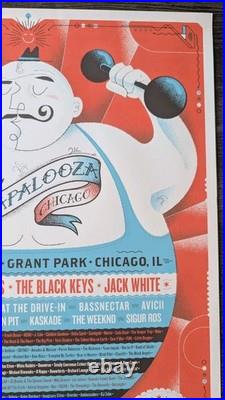 Lollapalooza 2012 Strong Man Poster, Chicago RHCP Black Keys Jack White 18x24