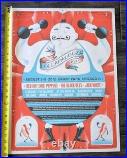 Lollapalooza 2012 Strong Man Poster, Chicago RHCP Black Keys Jack White 18x24