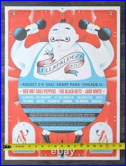 Lollapalooza 2012 Strong Man Poster, Chicago RHCP Black Keys Jack White 18x24