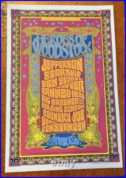 Lot Of 9 Heroes Of Woodstock Concert Posters 2009 4oth Annual