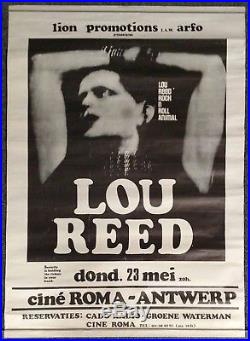 Lou Reed Rock'N' Roll Animal Cine Roma Antwerp Belgium 1974 CONCERT POSTER