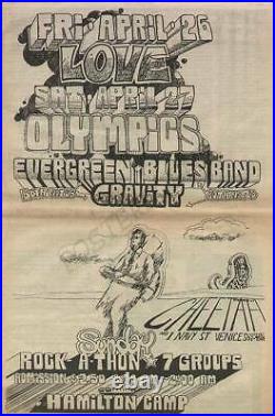 Love Arthur Lee Cheetah 1968 Concert Ad Newspaper Poster Masse Original Vintage