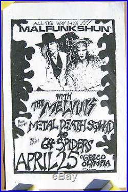 MALFUNKSHUN Gesco OLYMPIA 1986 CONCERT POSTER Mother Love Bone MELVINS Glam