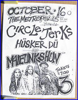 MALFUNKSHUN Metropolis 1983 CONCERT Flyer HUSKER DU Pearl Jam DERANGED DICTION