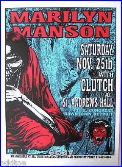MARILYN MANSON Original NOV 25th 1995 Concert Poster by Lindsey Kuhn, Clutch