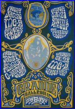 MC5 GRANDE BALLROOM RGP 12 1967 concert poster GARY GRIMSHAW VERY RARE 14x21
