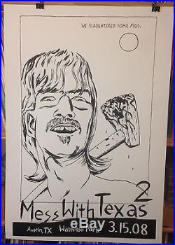 MESS WITH TEXAS CONCERT POSTER by Raymond Pettibon Edition of 200