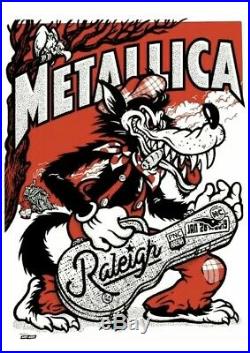 METALLICA RALEIGH, NC Concert Poster Rare and Numbered Screen Print 18x24