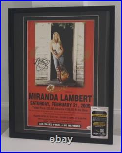MIRANDA LAMBERT Signed Concert Poster Framed JSA AUTHENTICATED