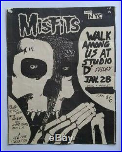 MISFITS Original Concert Poster Flyer 1983 Dallas Samhain Danzig Metallica Rare
