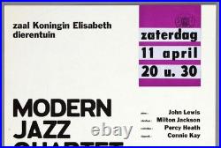 MODERN JAZZ QUARTET rare vintage original Antwerp 1964 jazz concert poster